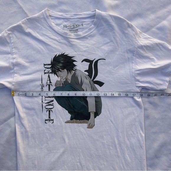 Death Note Anime Chill Squat Ryuzaki TShirt White Crewneck Short Sleeve Manga - Picture 12 of 14